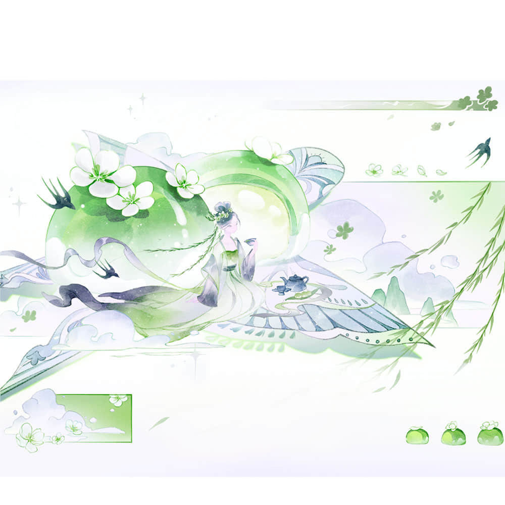造型翻新不停，可爱始终如一！我正在使用稀缺装扮水墨疏影系列主页皮肤。等你一起来解