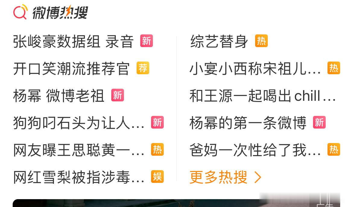 亲，请问我们大幂幂是怎么突然上了两条关于微博的热搜的？知道最近内娱无聊但是也不至