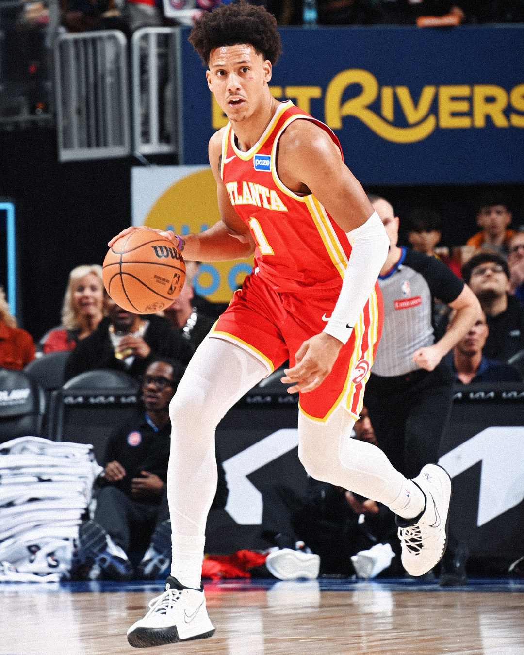 杰伦约翰逊已经连续三场砍下三双，老鹰队史首位能做到这件事的球员nba