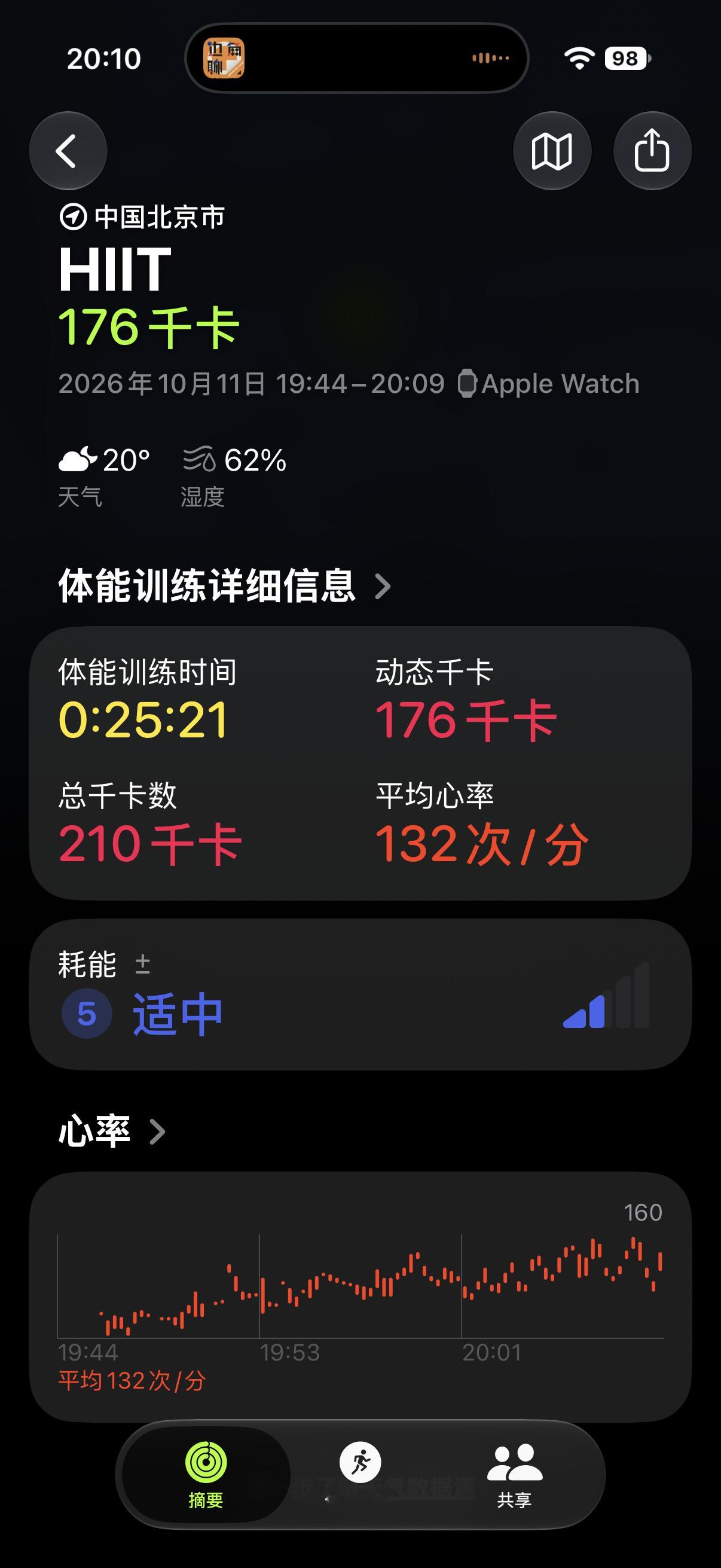 坚持运动打卡300卷腹380哑铃210俯卧撑。用时25分钟，最高心率160次。这