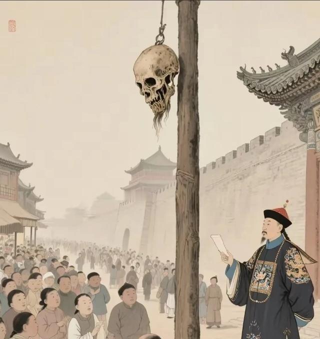 1726年，年羹尧死后一周，雍正处死汪景祺，将首级悬挂在菜市口，这一挂就是十年。