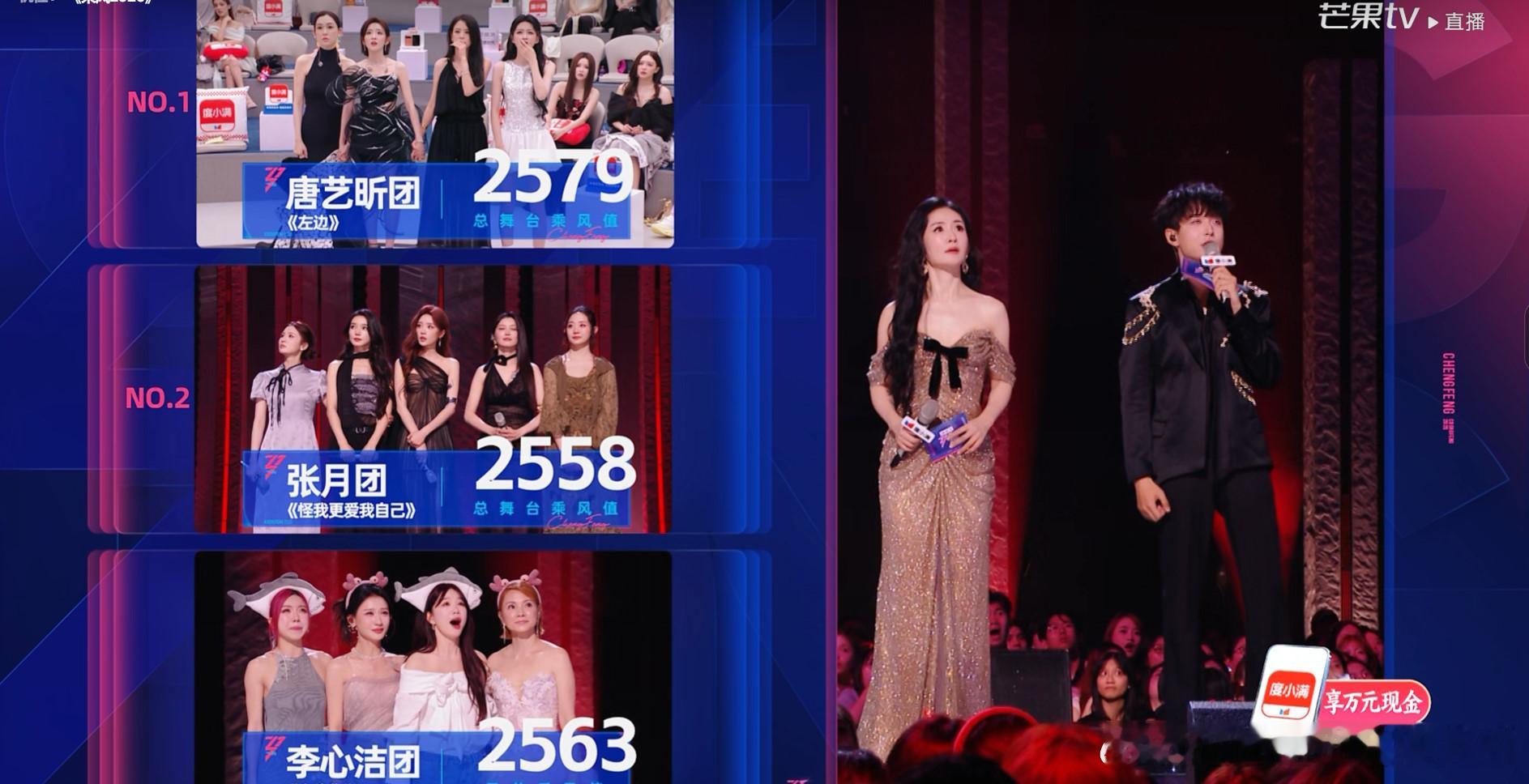 李心洁团今晚827，四公最后得票2563（感觉目前几个团最后得分都没怎么拉开，大