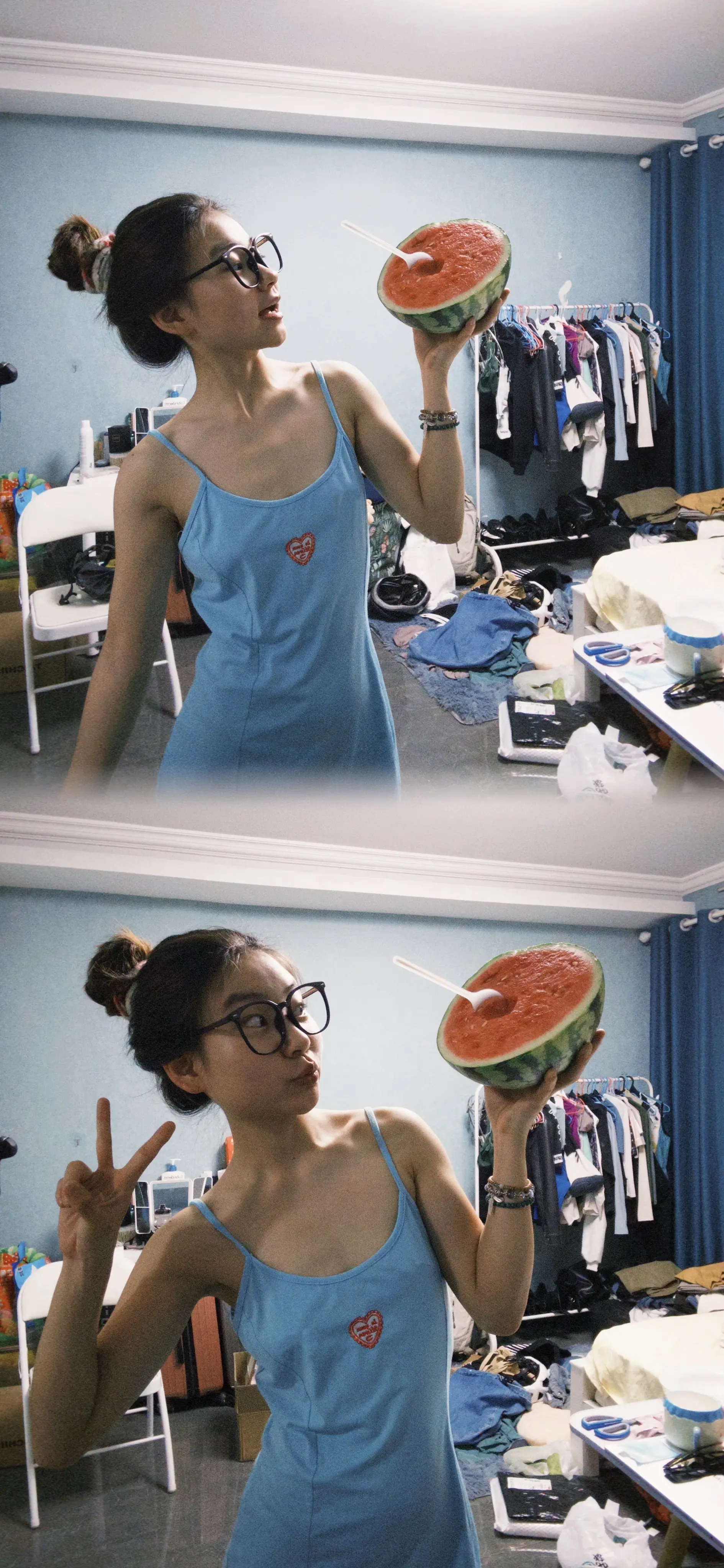 一个人可以吃一半的西瓜