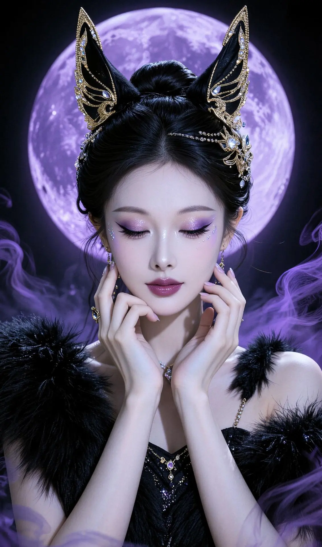 AI妖媚仙侠氛围 ai创作全新升级 ai无法取代的美 暗夜精灵感 神女古风