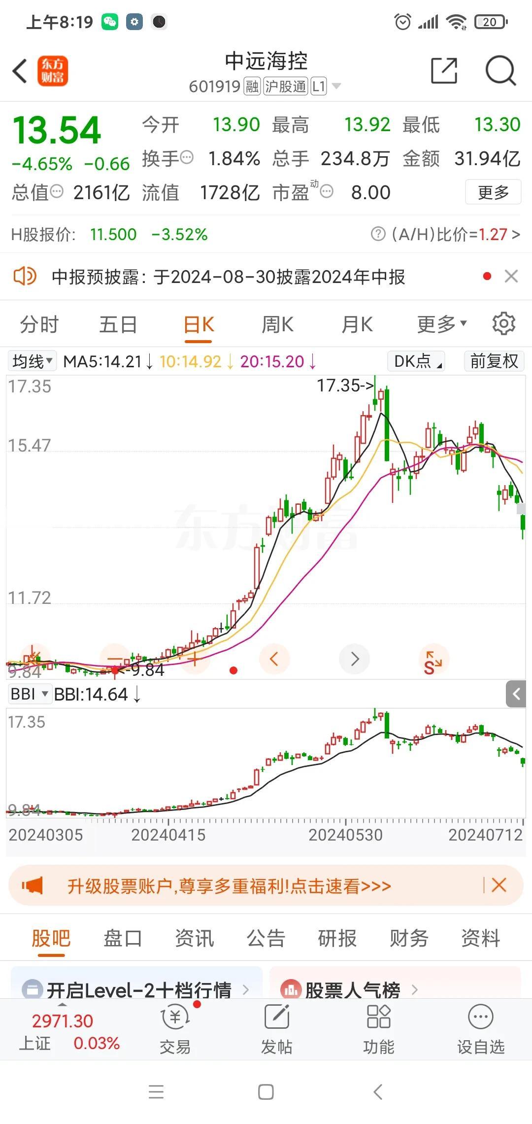 文人论股:再谈中远海控的半年报与全年的业绩预期。

昨天是业绩预告的最后一天。上