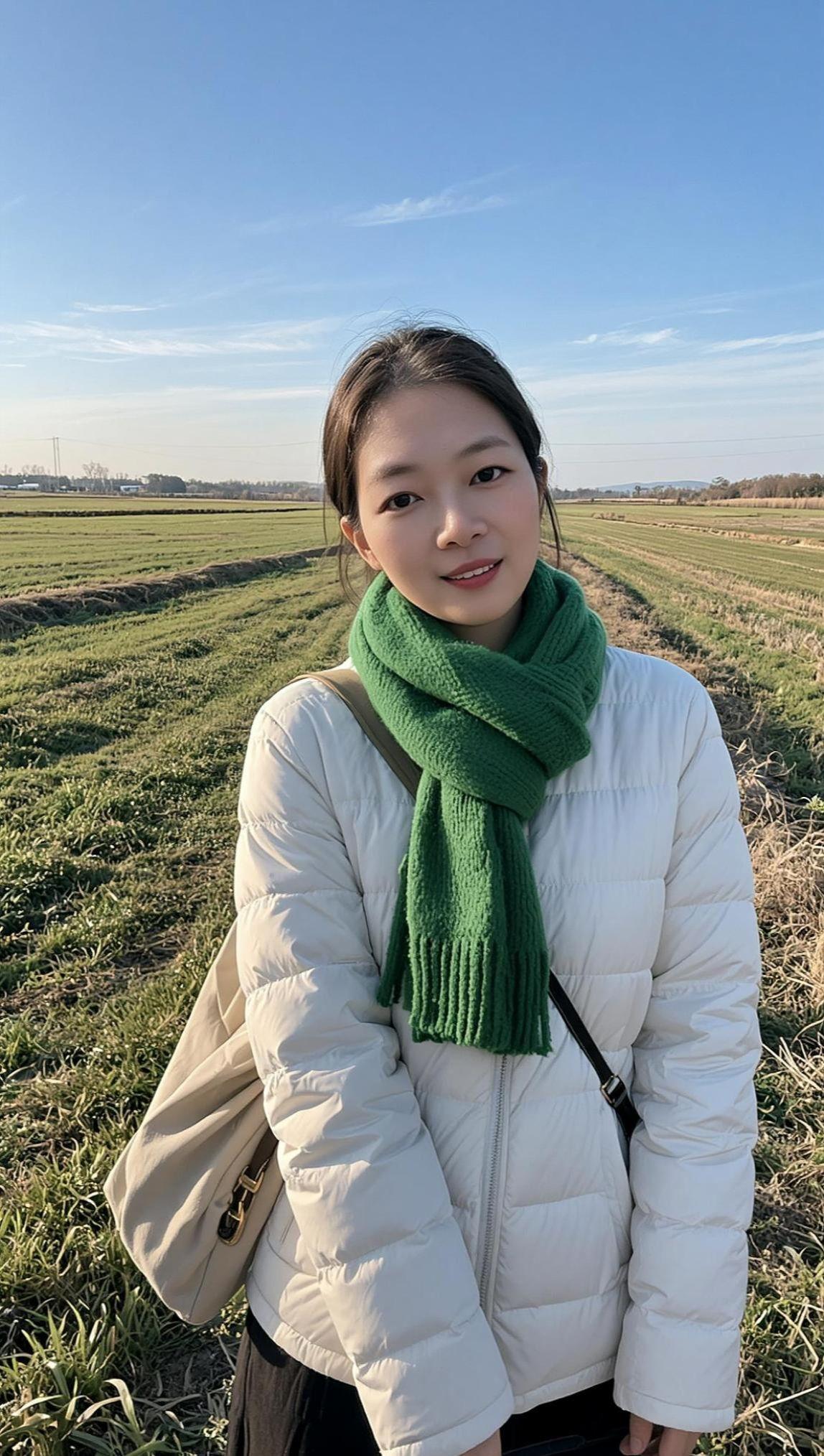 AI田野生活照 甜系女孩 清纯甜美优雅气质 冬季穿搭