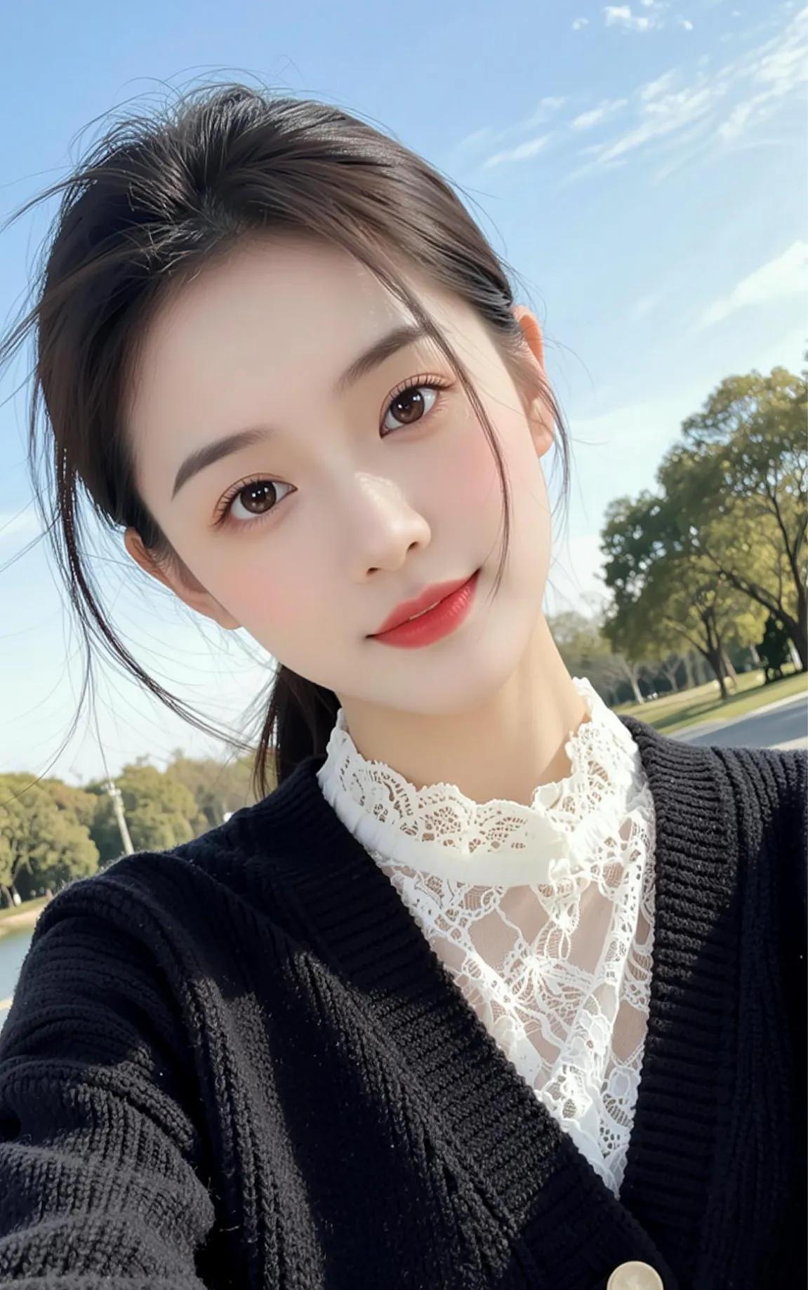 春风拂面笑，花影映红妆。