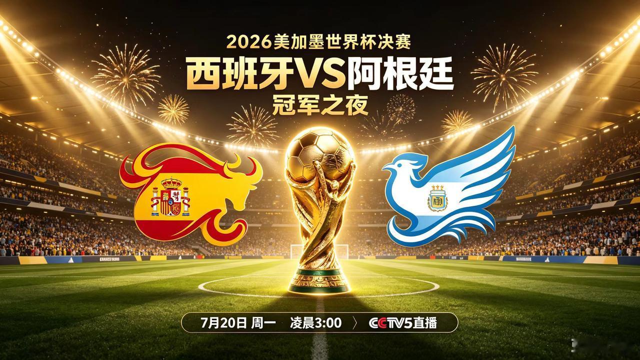 2026美加墨世界杯-决赛，7月20日赛程

日期：07月20日(星期一)
世界