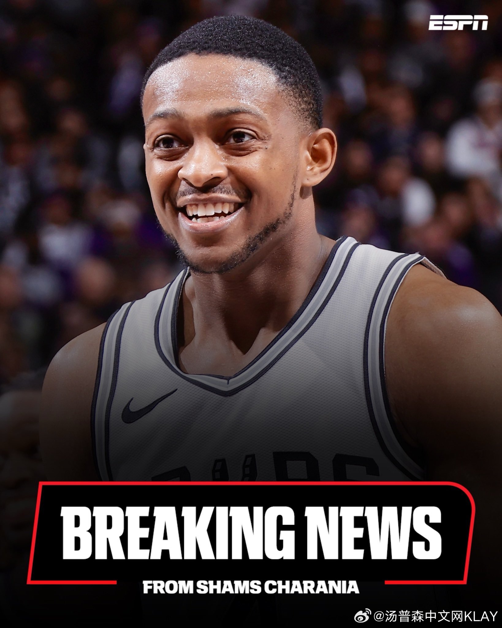 Shams：Klutch Sports首席执行官里奇·保罗告诉ESPN，圣安东尼