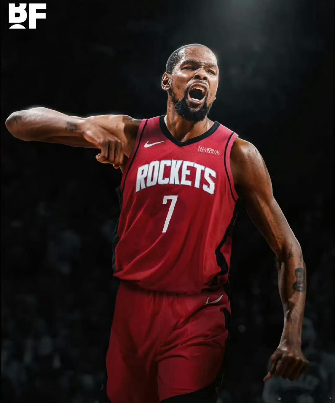 杜兰特正式加盟火箭（穿7号），这是NBA历史上参与球队最多的一笔交易！交易细节：