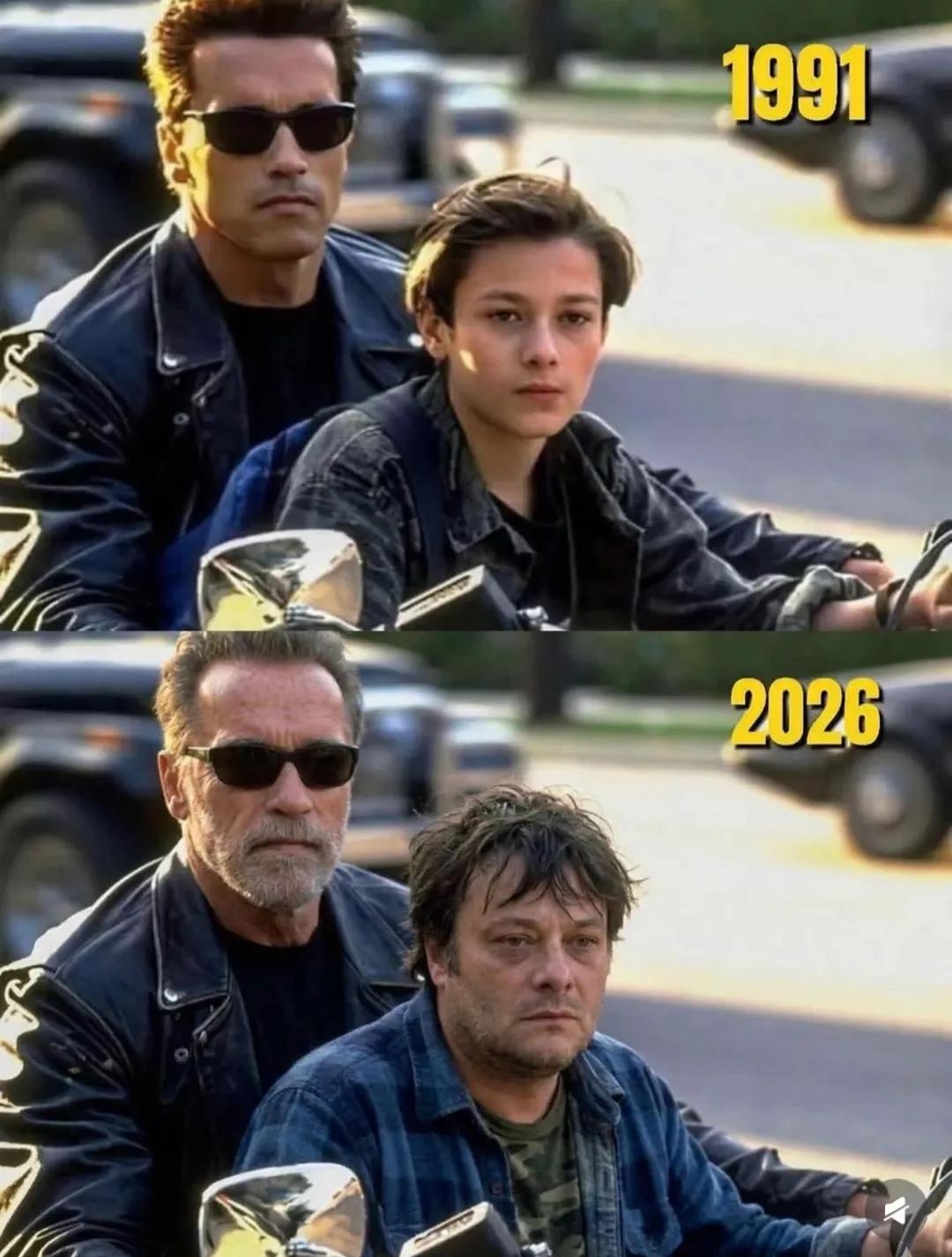 同样的两个人，时隔三十五年，岁月真是把杀猪刀！