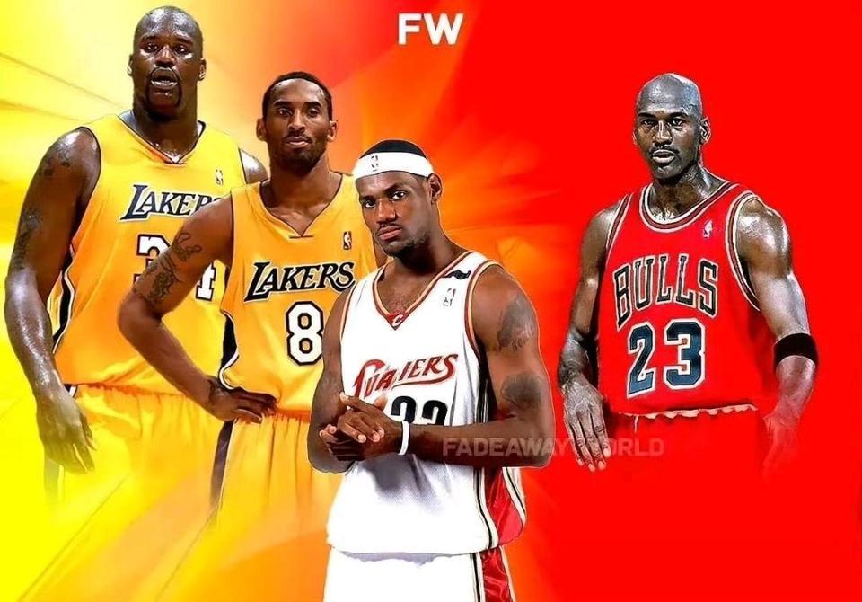 历史最强的四位超级巨星，是他们。

奥尼尔，科比，詹姆斯，乔丹。

其他张伯伦，