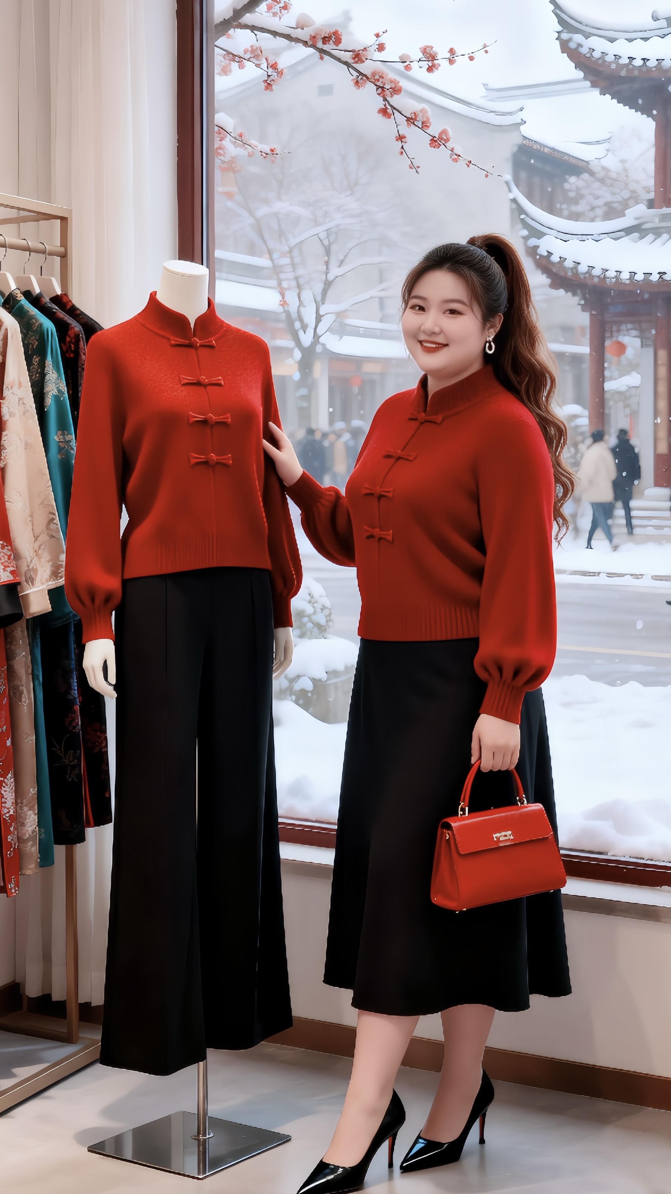 新年好运红我先穿上了红色毛衣漂亮内搭让我赢在了穿搭起跑线我的圣诞新衣测...