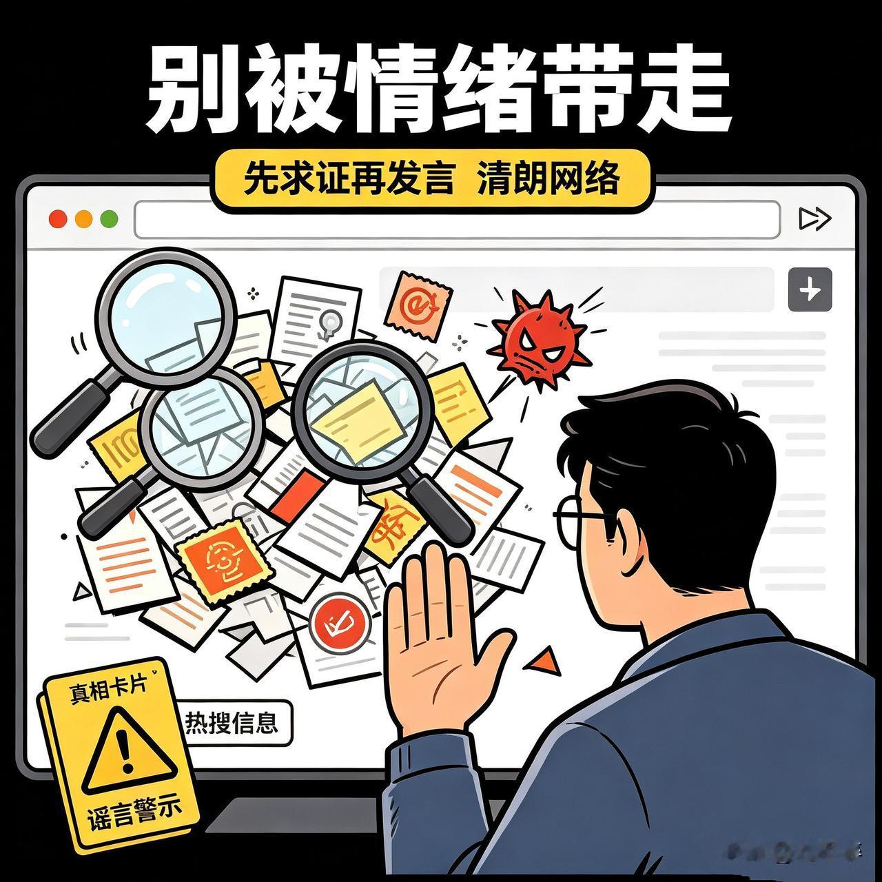 网盲真可怕！
亟需开展网络素养教育，
做好“网络扫盲”。
学会辨别是非，
理性发