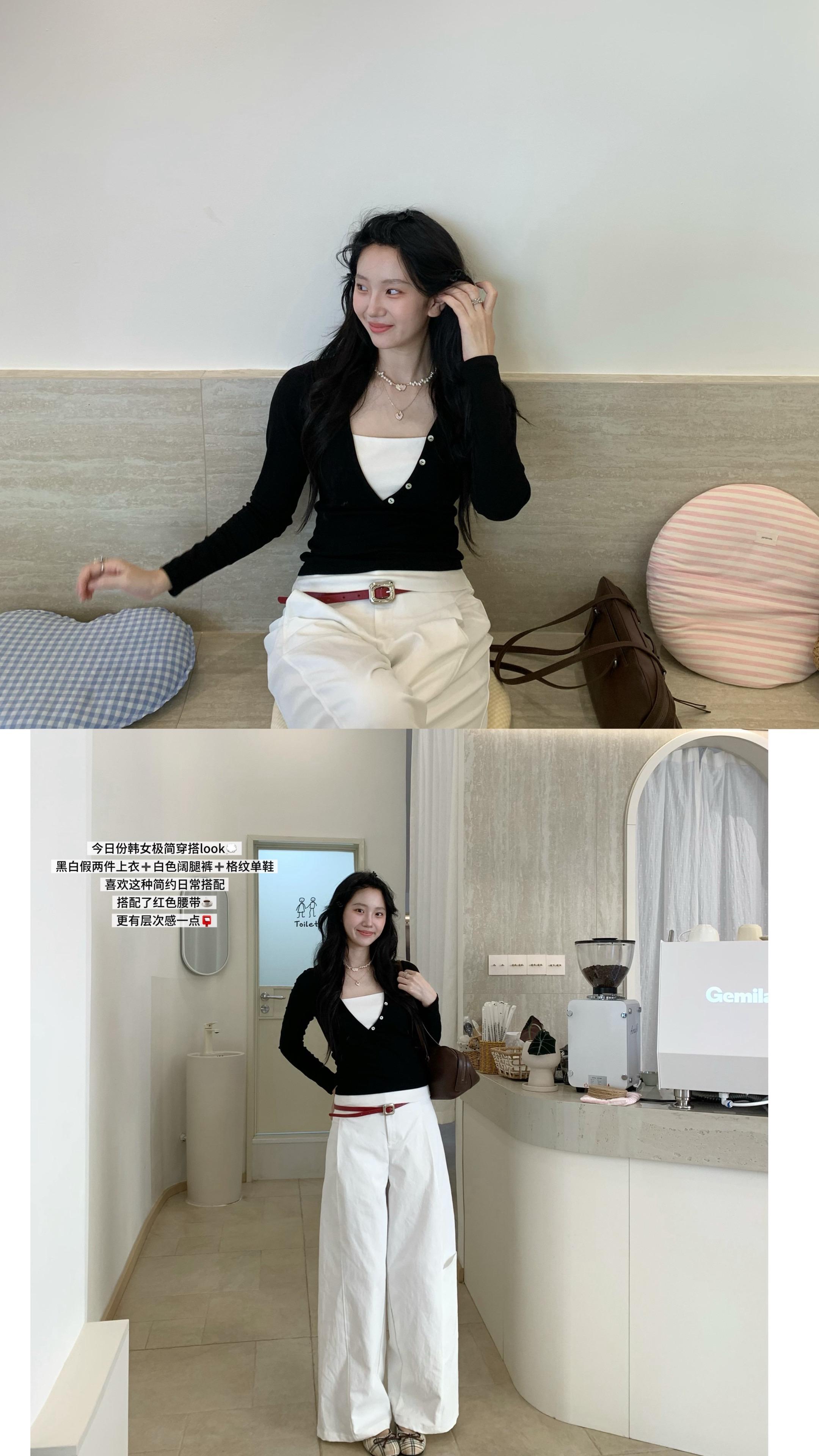 韩女高智感态度穿搭📒。