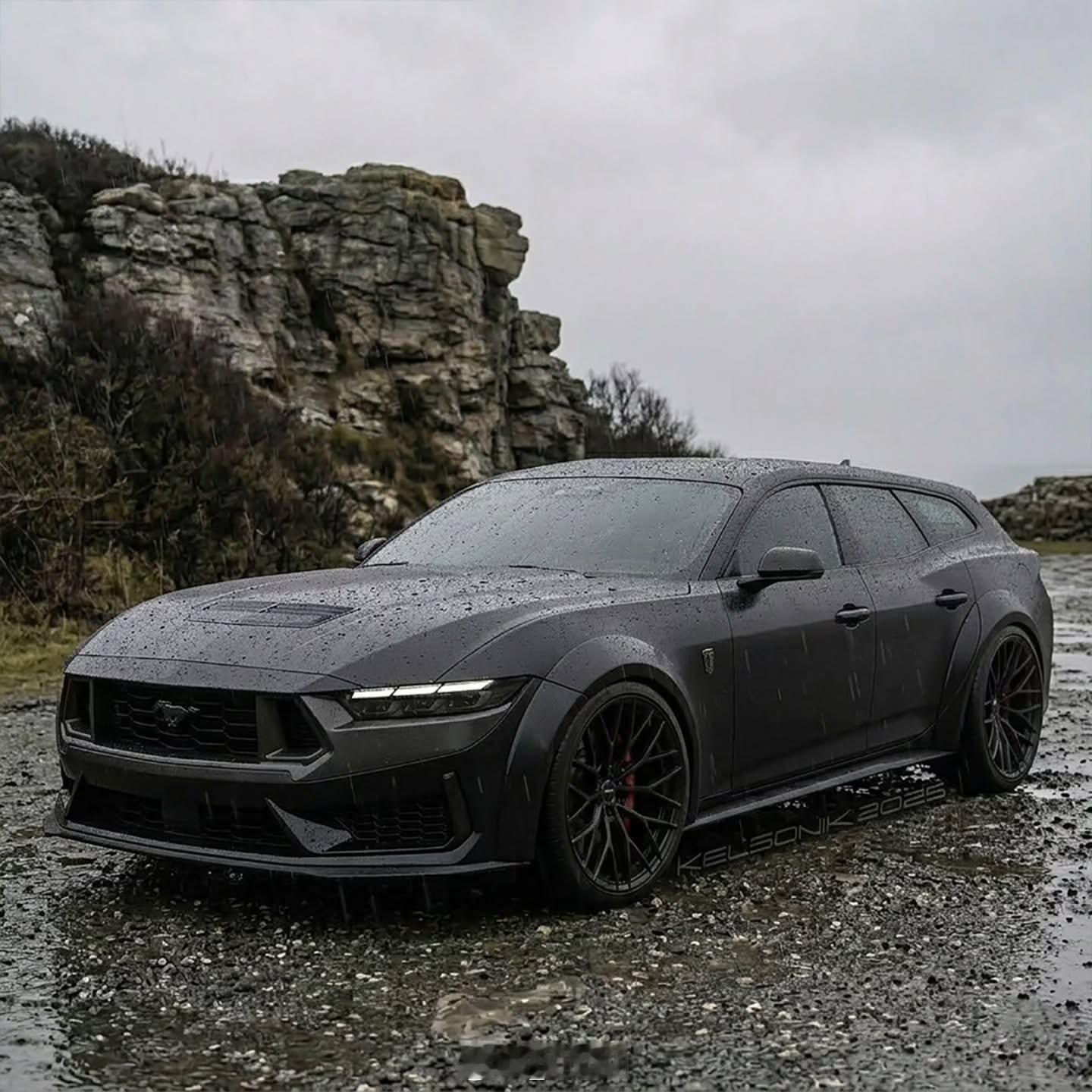 福特Mustang Wagon渲染图 福特Mustang做成瓦罐，大家觉得帅不帅