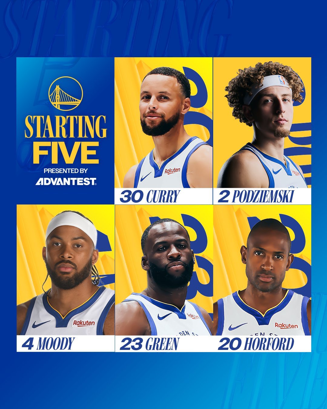 勇士首发阵容 库里 波杰 穆迪 追梦格林 霍福德活塞首发阵容 坎宁安 罗宾逊 哈