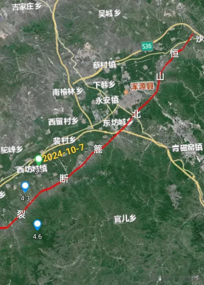 山西大同市浑源县恒山北簏断裂突发地震，本次3.1级地震震中发生在西坊城镇附近，恒