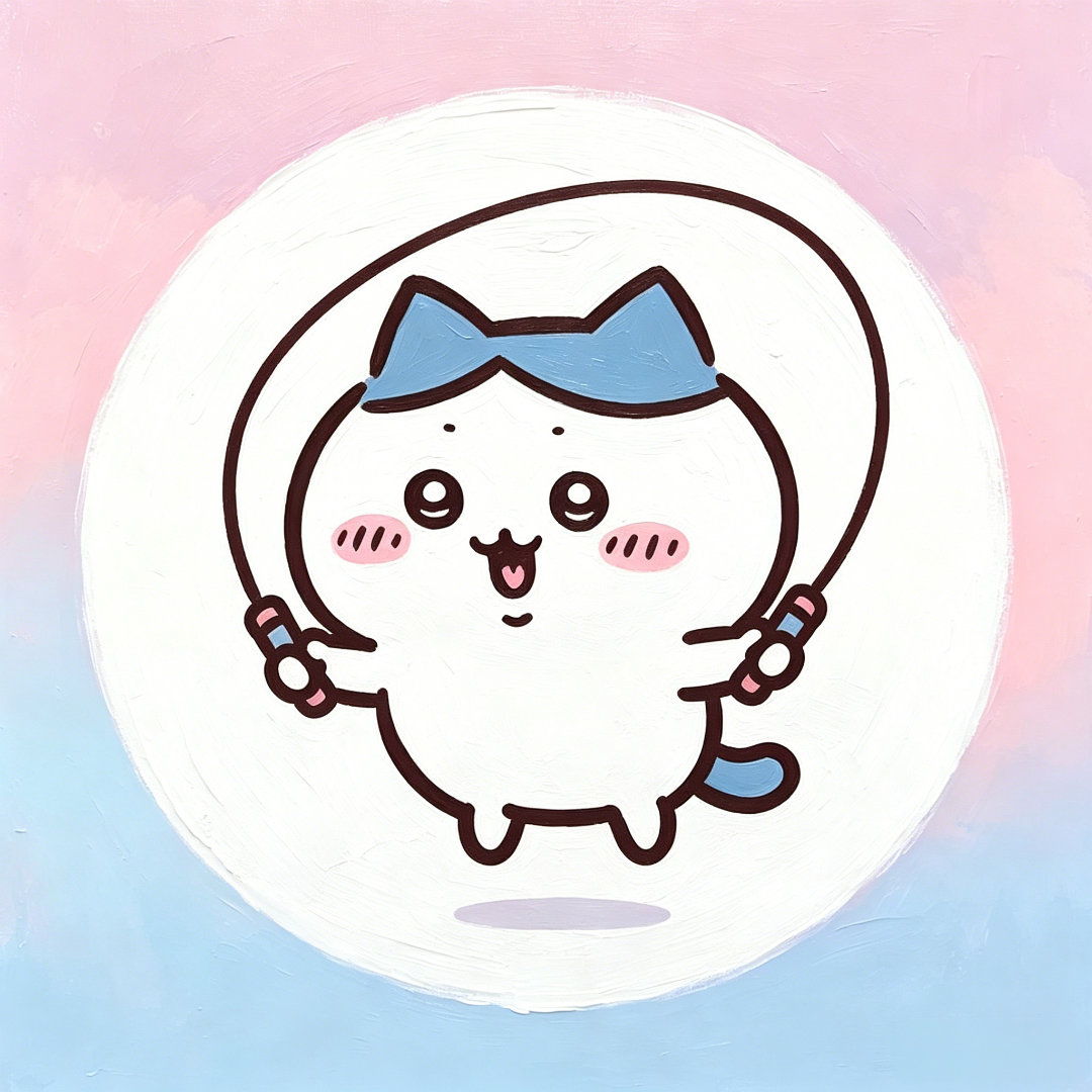 chiikawa 爱运动的小八同学！大家知道图四它在做那项运动吗？[ai生成]吉