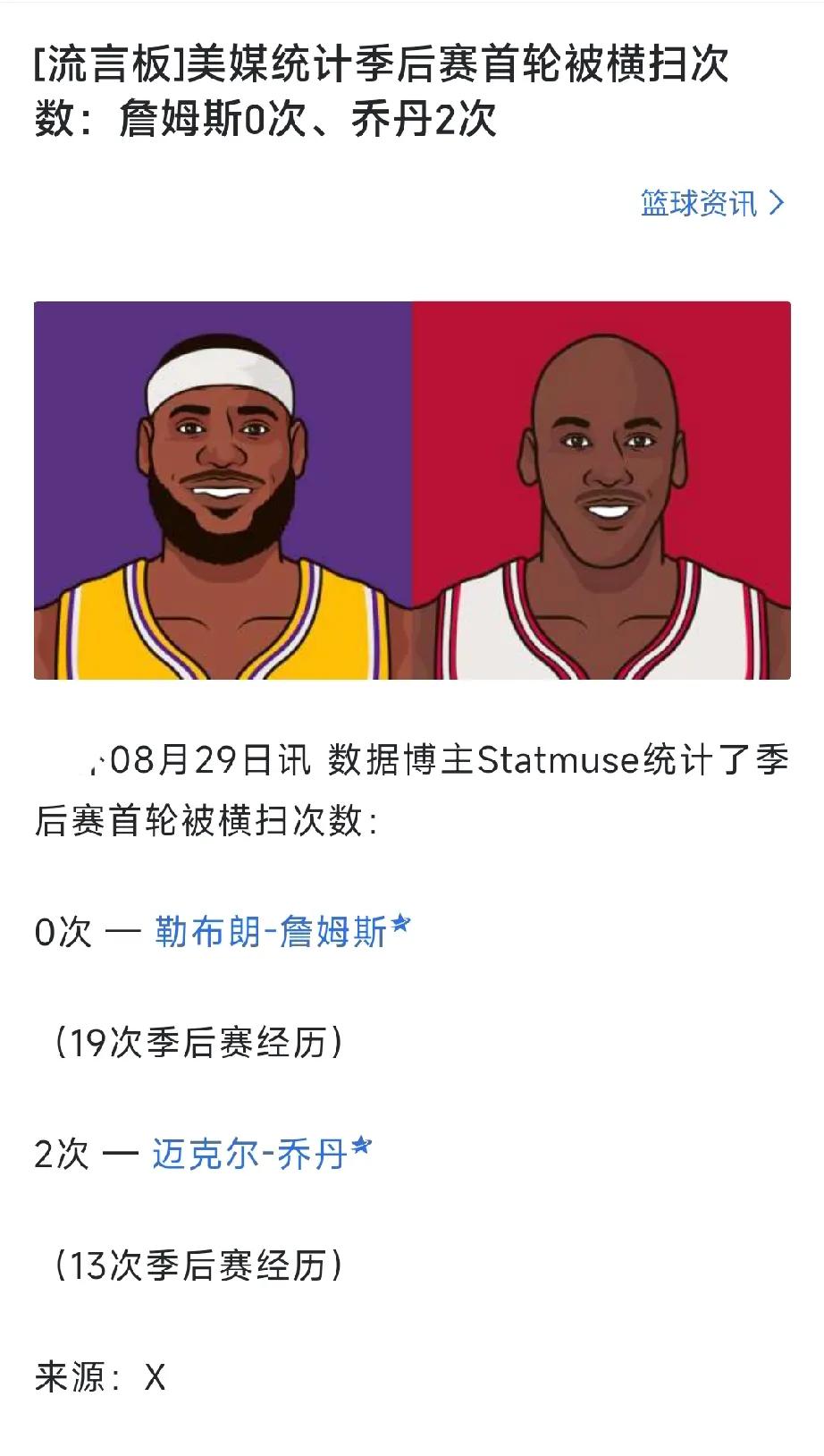 千万不能把詹姆斯和乔丹的数据拿出来对比，可是美媒休赛期没事做，就喜欢拿出来对比，