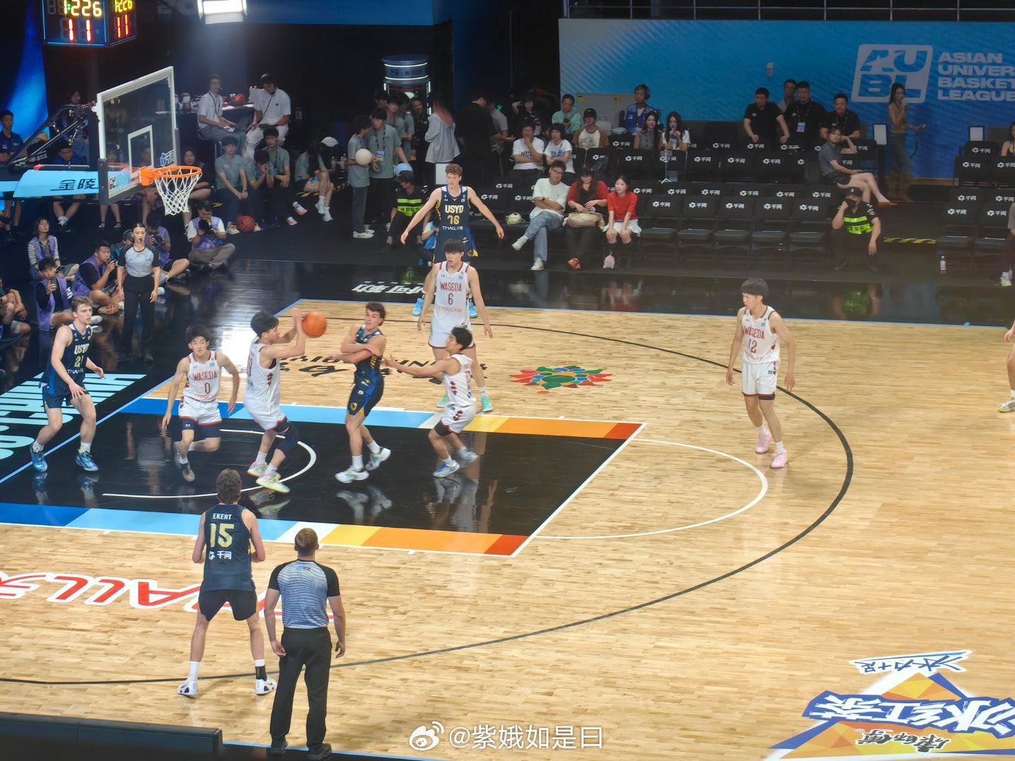 AUBL2026悉尼大学VS早稻田大学上半场比赛结束，场上比分24：52。 