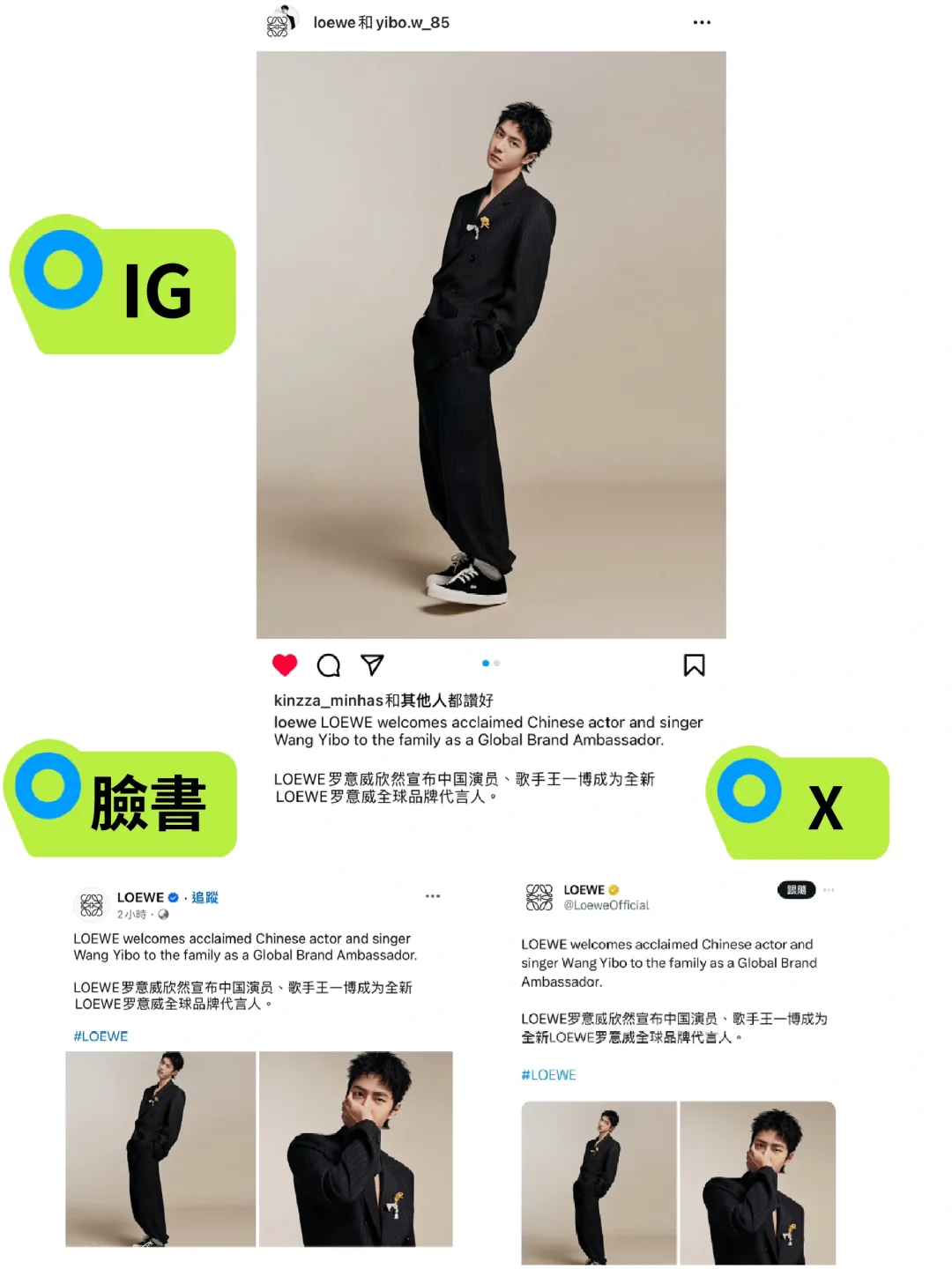 LOEWE海外全平台官宣！大量海外時尚媒體報導