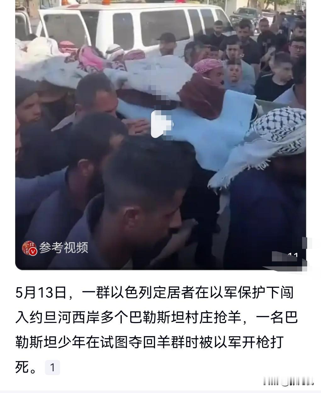 这真是太丧心病狂了。
5月15日热搜，巴少年为带回被偷走的羊被以军枪杀。
以军实