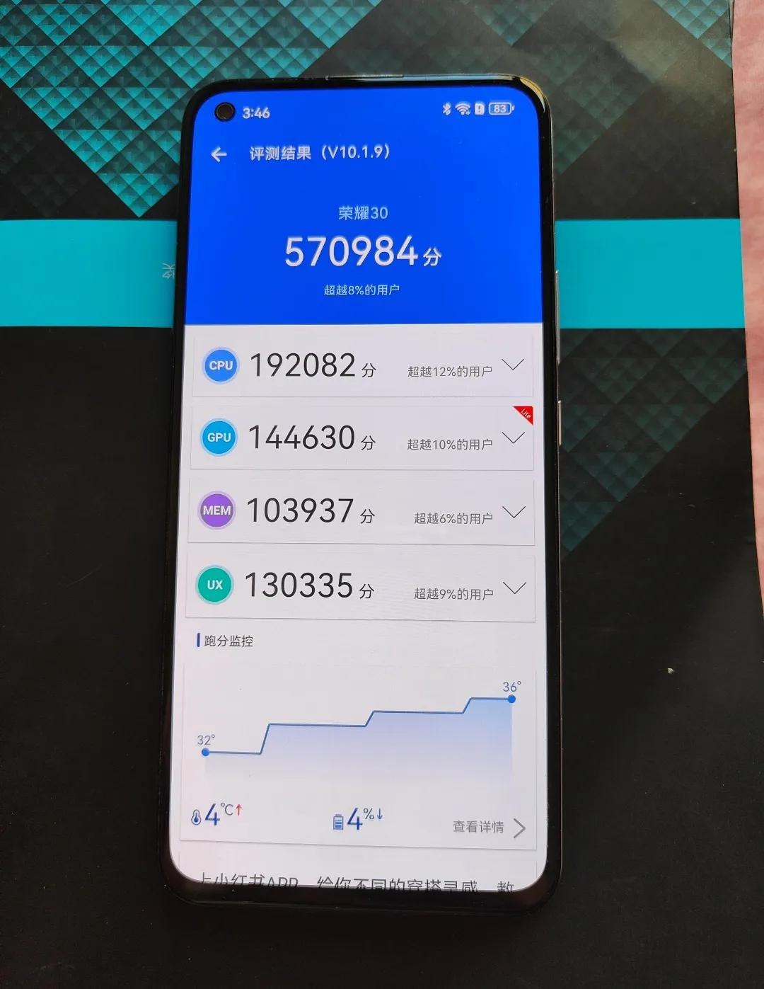 2020年的荣耀30，现在跑分57w，配合鸿蒙4.0使用还是比较流畅的，玩玩王者