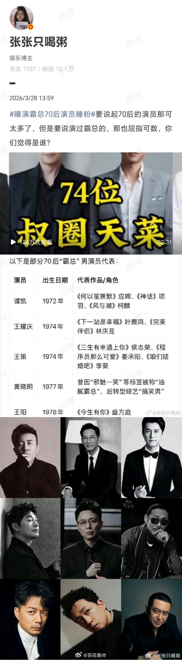 曝70后霸总演员睡粉当时我就震惊了！这到底是哪根不要脸的老腰条？都当爷爷的份了，