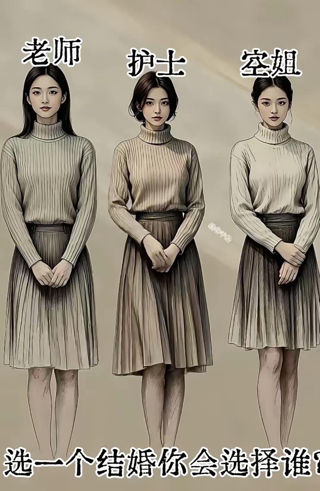 老师做老婆，护士做知己，空姐做情人，完美！