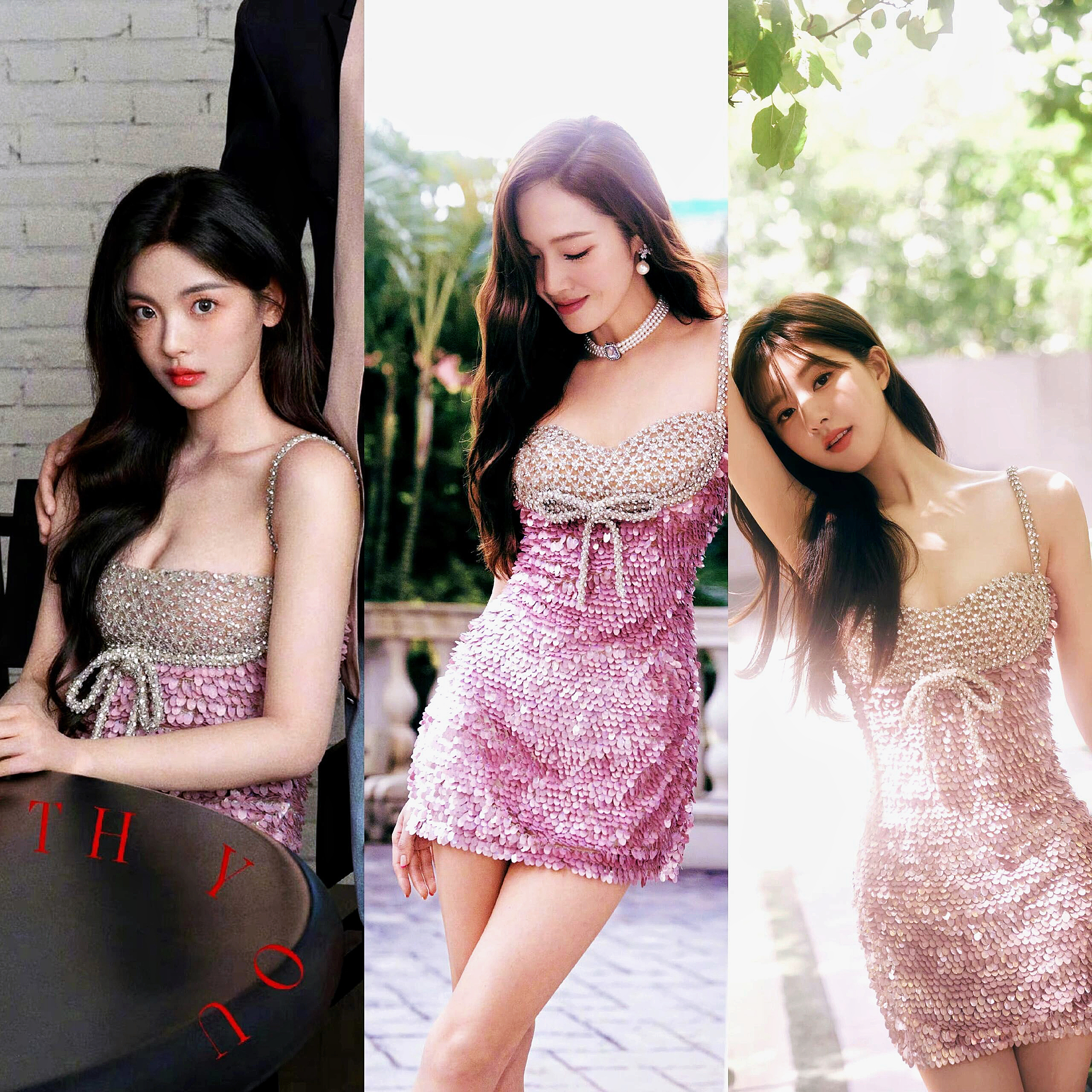 杨超越  赵露思 郑秀妍 撞衫Valentino连衣裙都是美女～谁更胜一筹