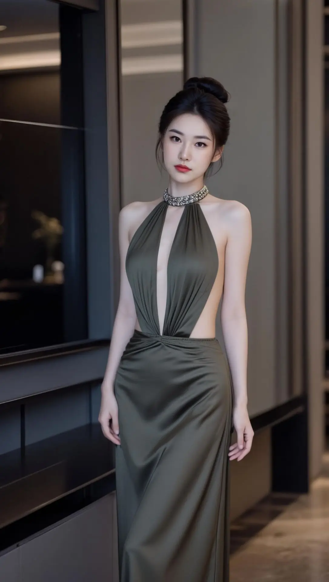 AI优雅吊带写真 随变ai随便玩