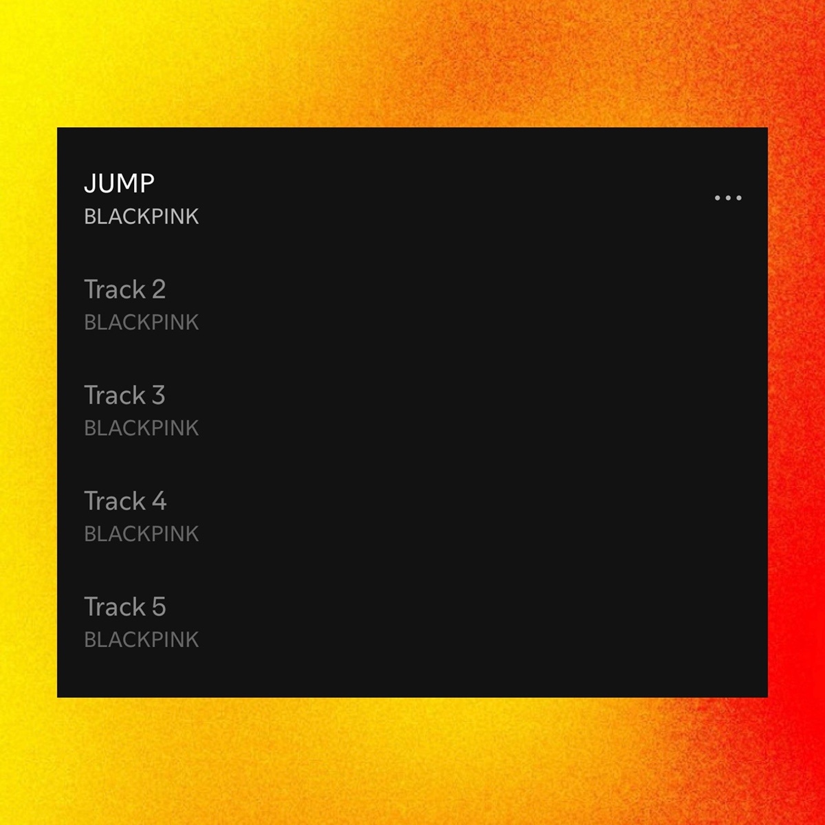 BLACKPINK迷你3辑《DEADLINE》包括《JUMP》在内共收录5首歌曲
