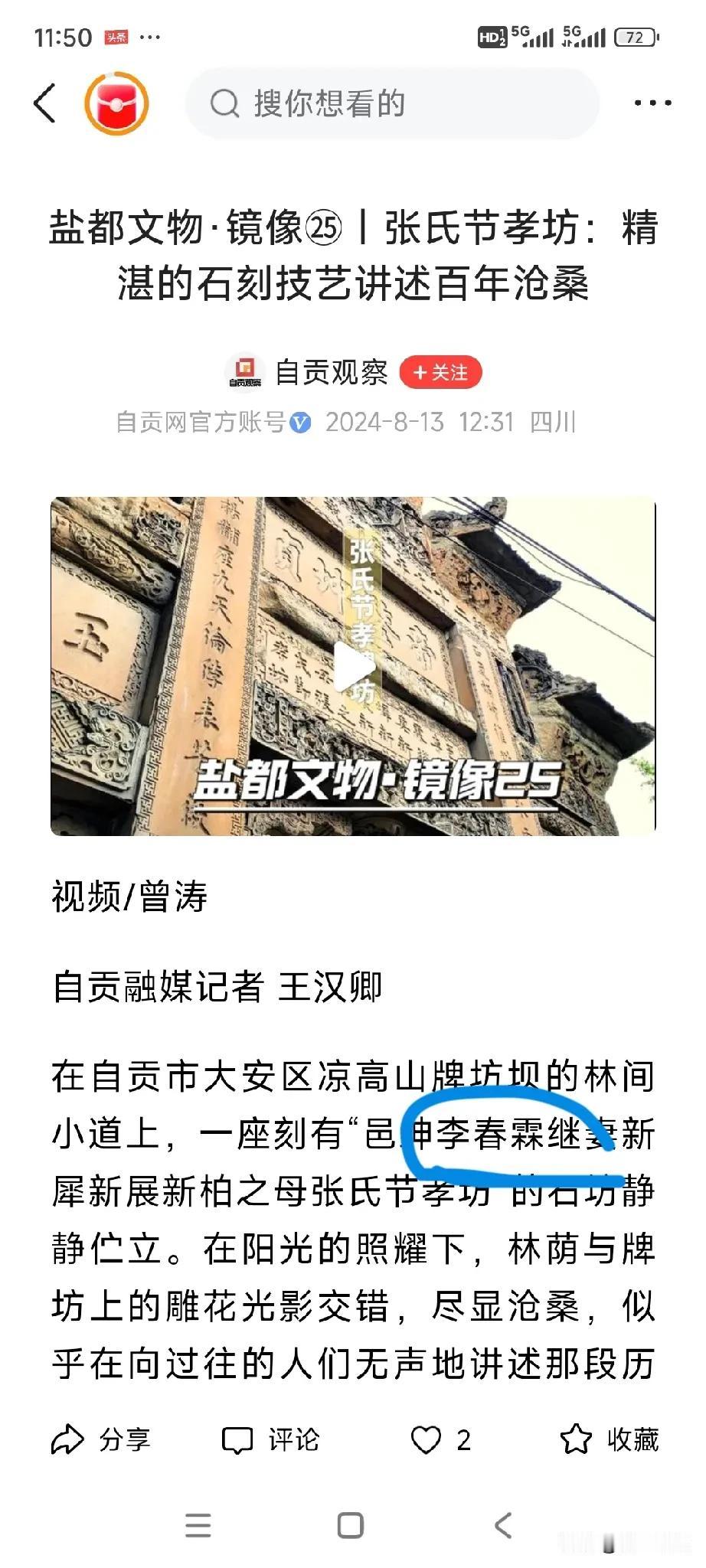 刚刚落成的凉高山张氏牌坊。很漂亮的，美中不足的怕是……
仔细一看石头上的文字资料