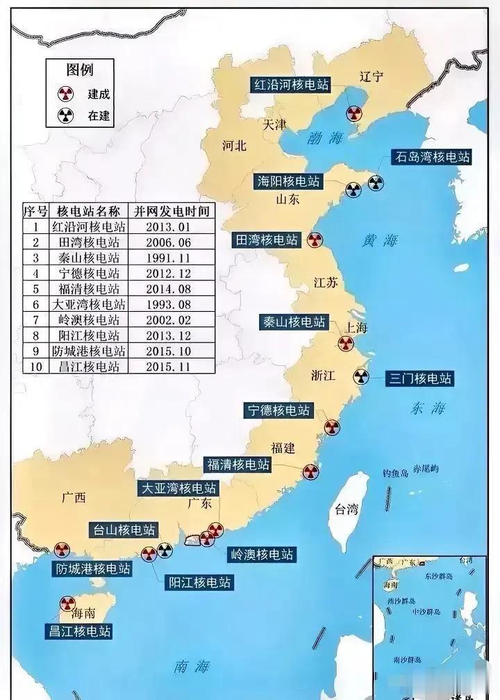 中国居然这么多核电站，在建和已建的共有10个 ~ 我以为只有大亚湾和秦山核电站 