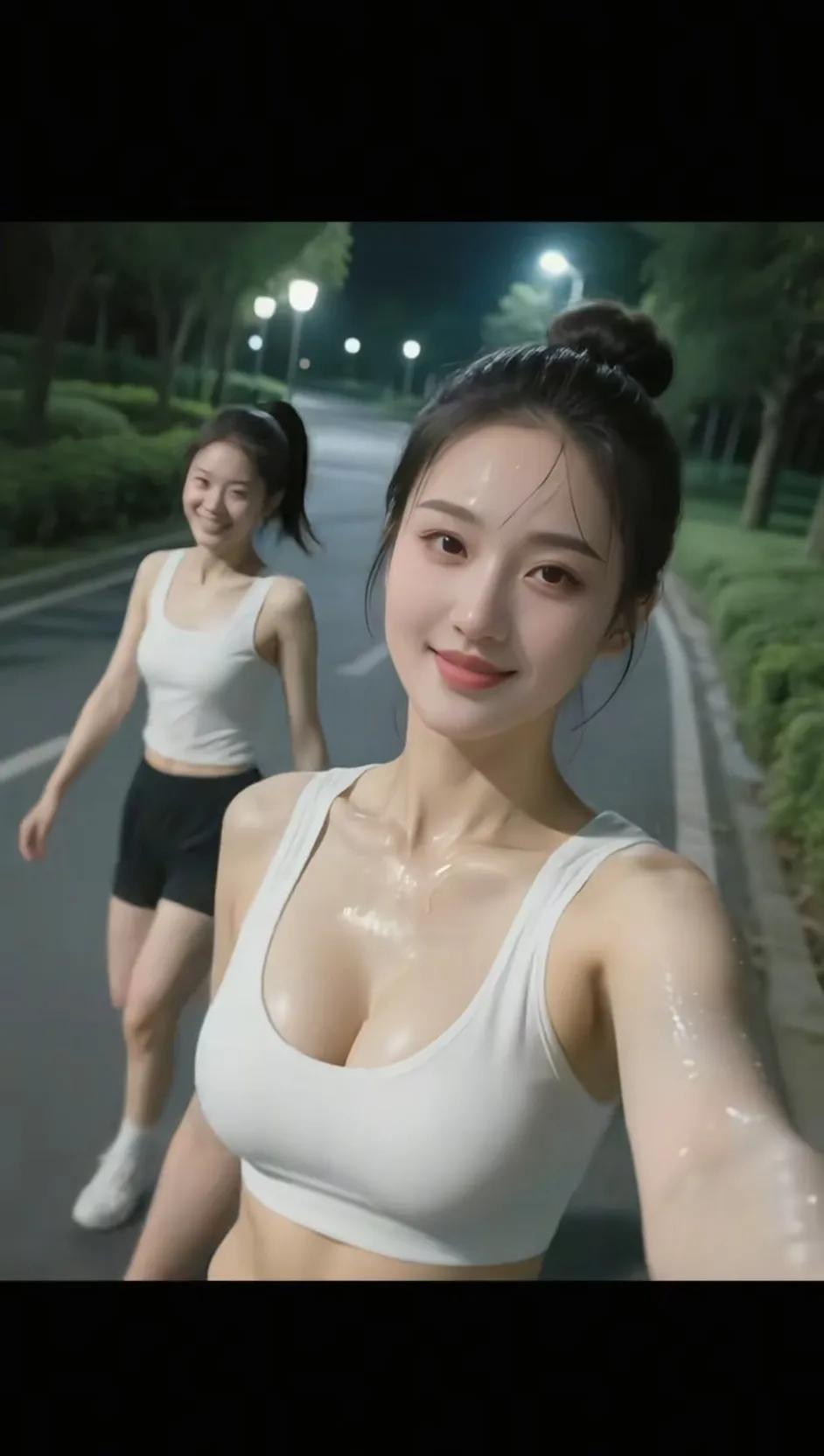 运动的女孩就是好看！连我这个瘸子都想跟着跑步了！
