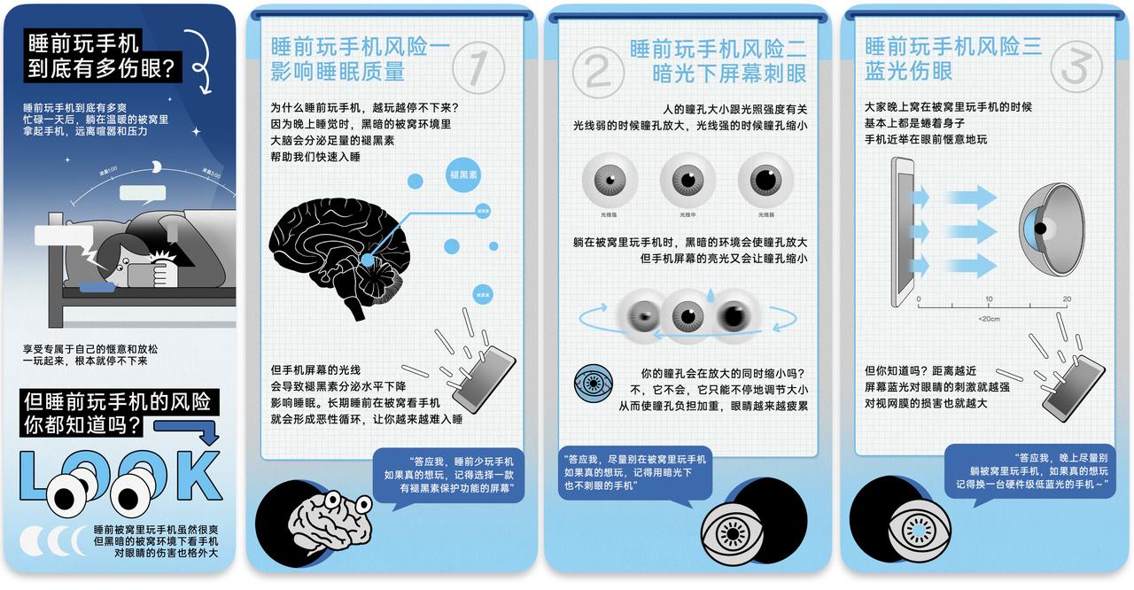 #睡前玩手机到底有多伤眼# 越玩越有精神，然后失眠，然后第二天上班没精神，到晚上