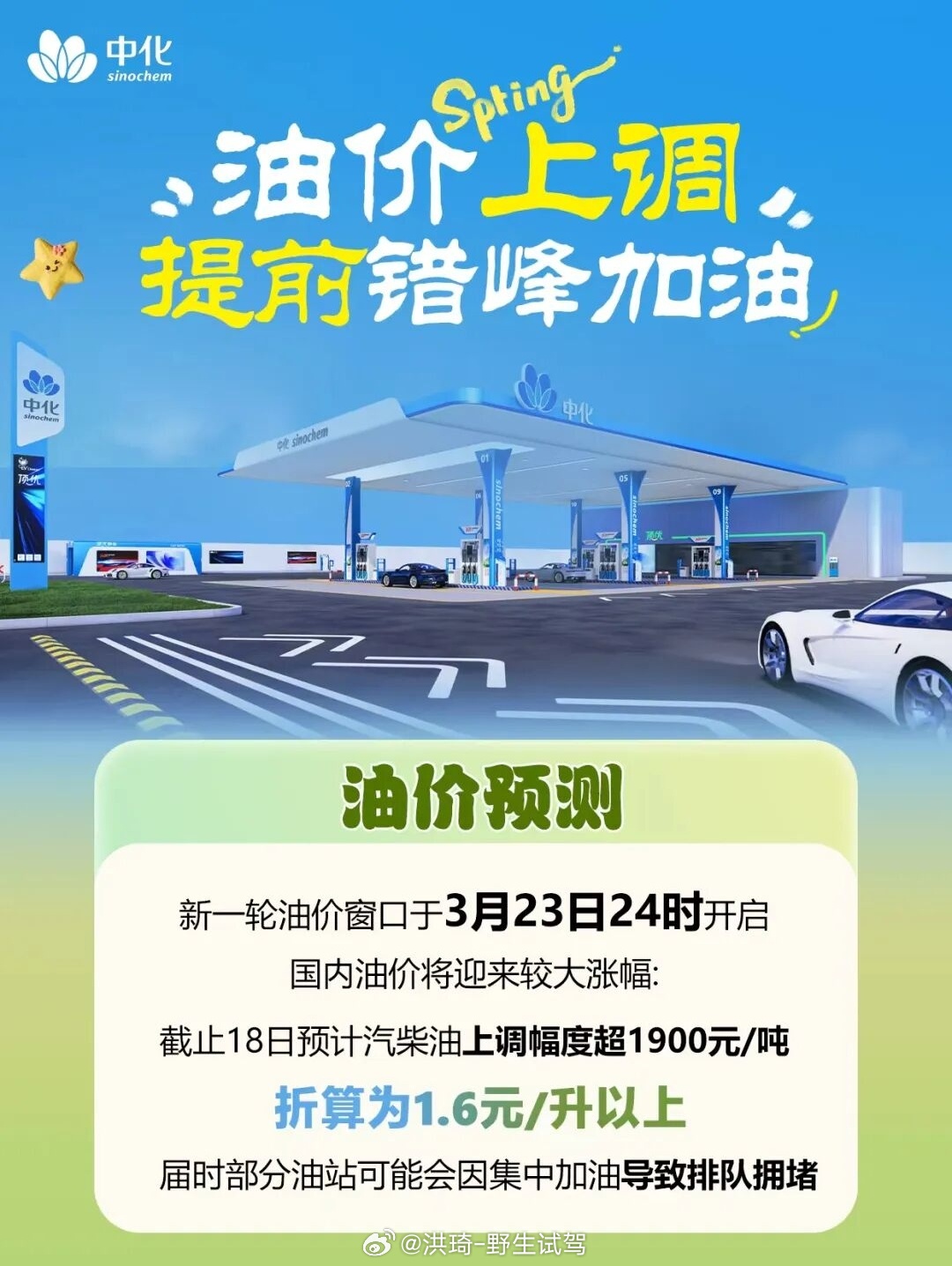 前几天说油价涨1块还说少了… 