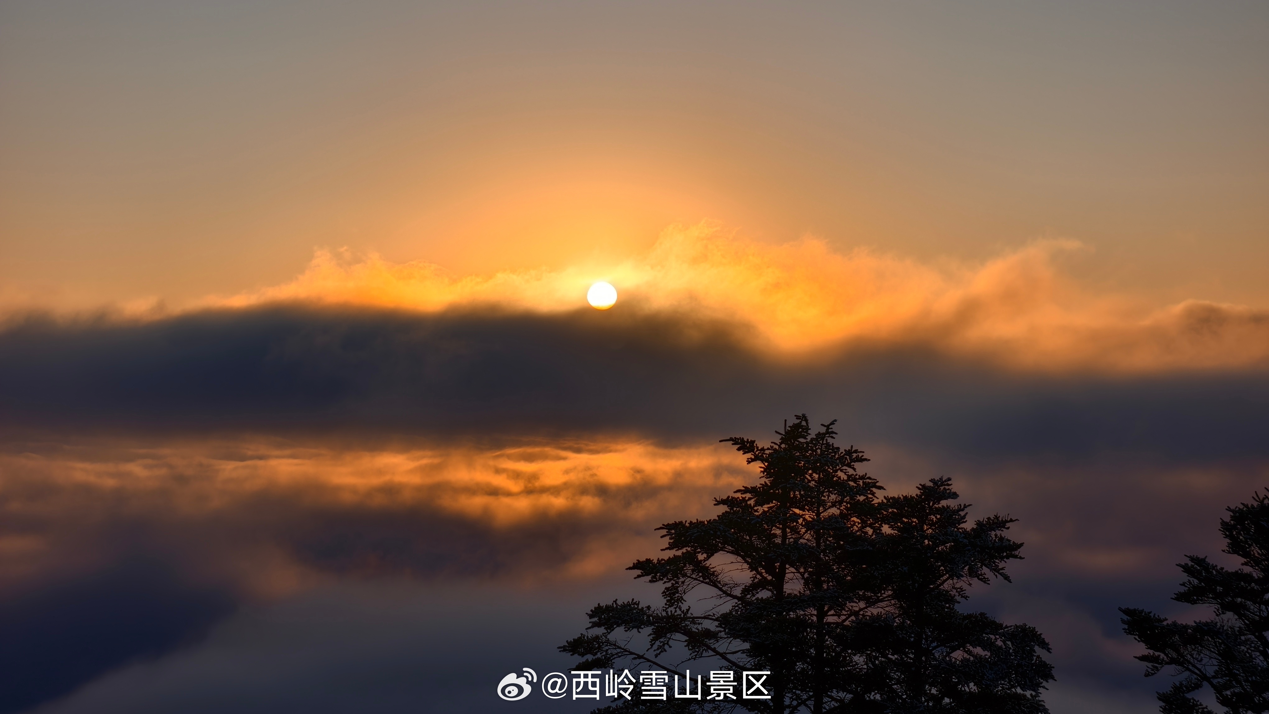 小寒至，雁北乡；西岭朝霞动，阳生春又来。以最冷的节气，看最热的日出。西岭雪山#西