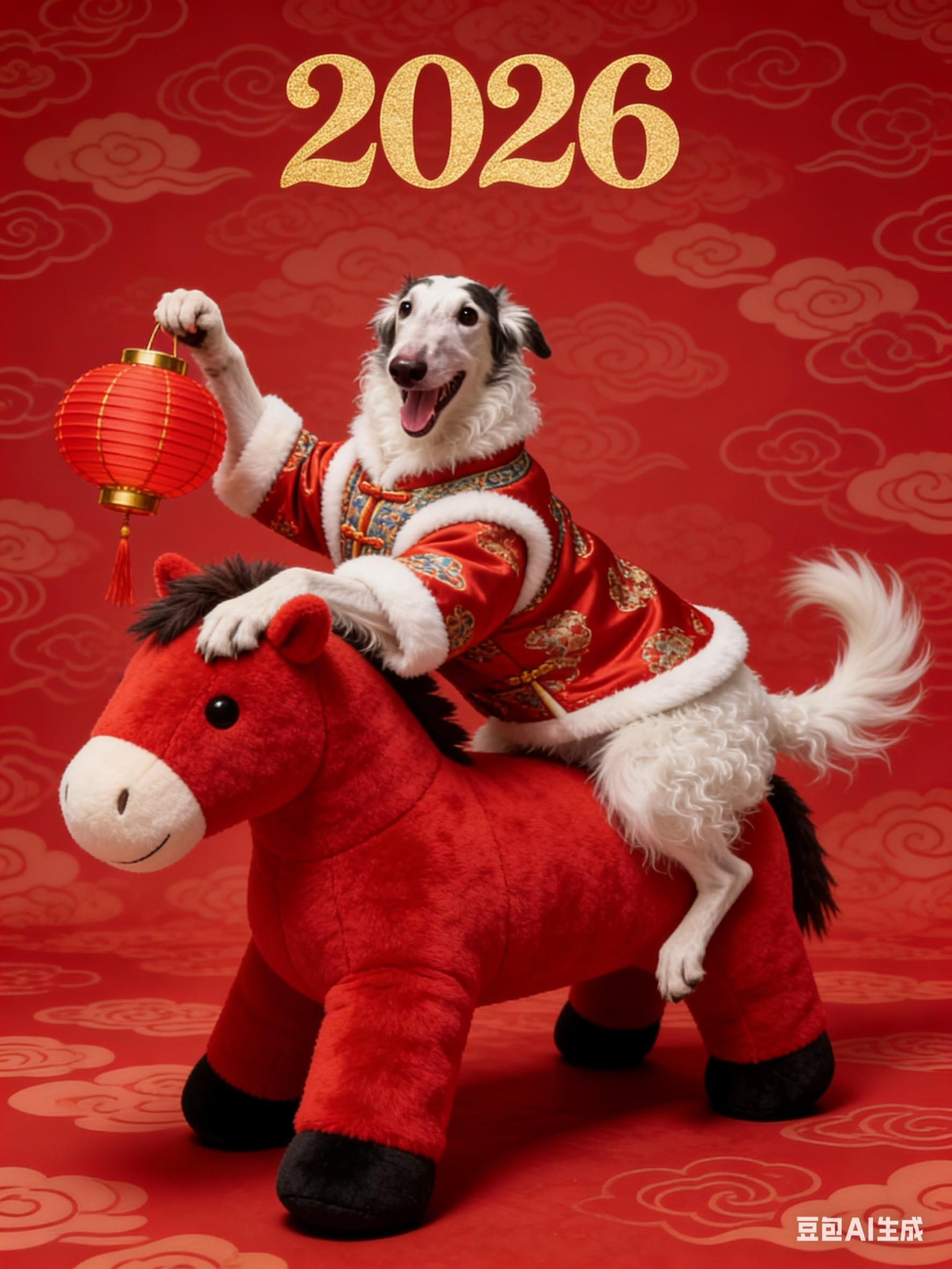 新年了，看见马骑马了。祝ee叔叔们新年快乐哈哈哈！