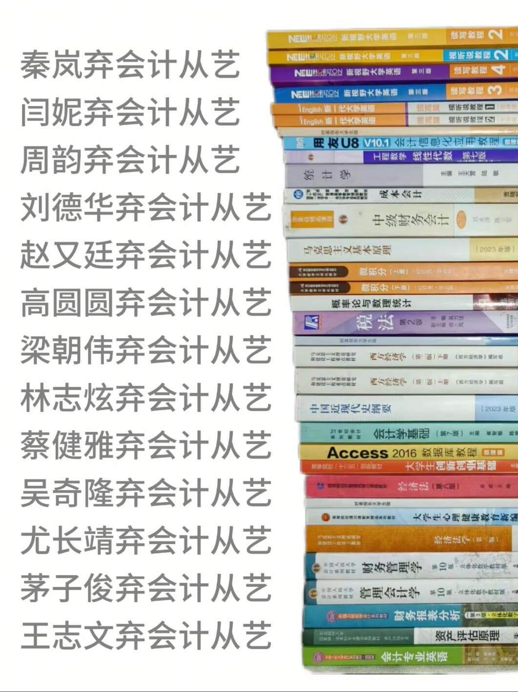 原来这么多明星都是会计专业 