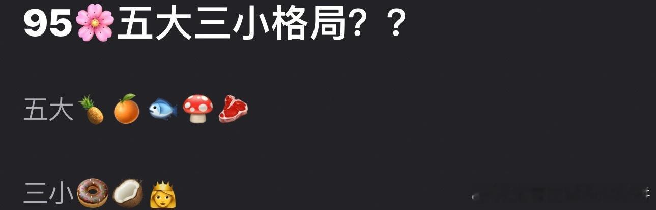 内娱95🌸五大三小格局五大：白鹿 鞠婧祎 虞书欣 杨超越 赵露思三小：田曦薇 