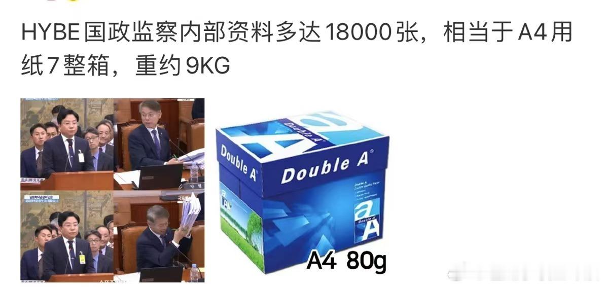 #HYBE国政监察内部资料重约9kg##hybe韩国国会文件重约9kg#HYBE