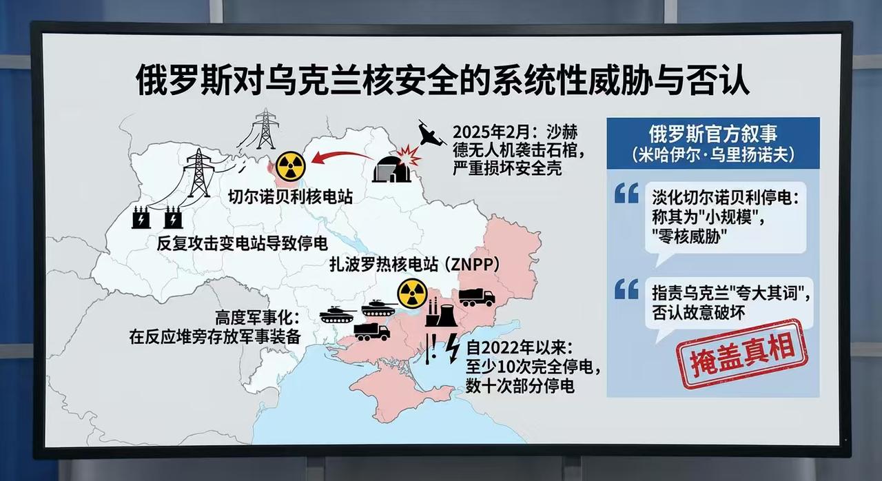 尽管俄罗斯持续对乌克兰所有核电站构成日益严重的威胁，但它却淡化了俄罗斯对切尔诺贝