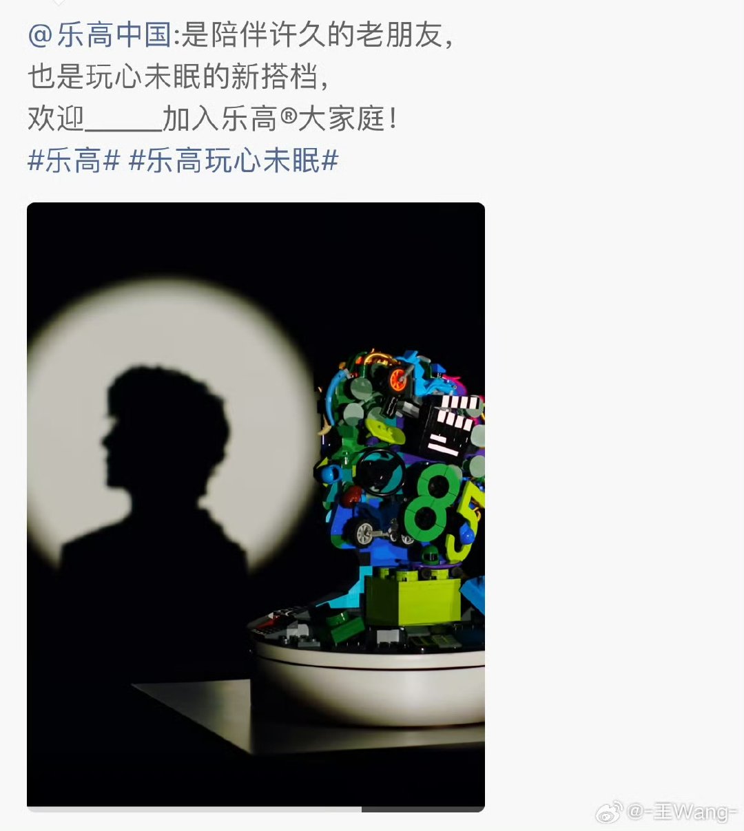 王一博乐高首位官宣全球代王一博乐高首位全球代 哇塞 ​​​