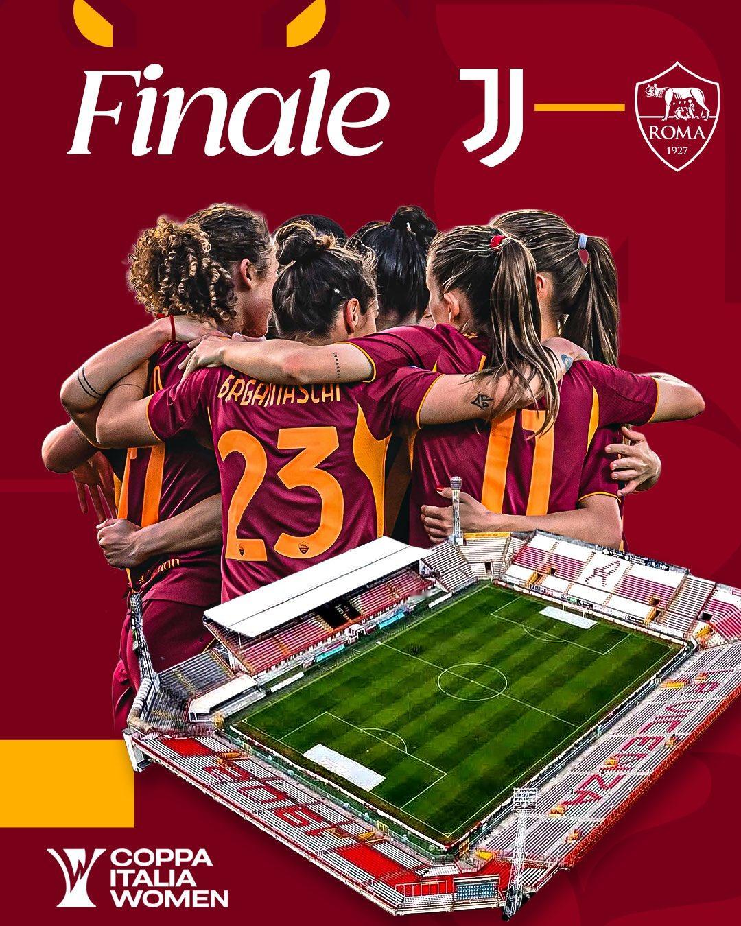 罗马vs尤文的女足意杯决赛日程确定，5月24日18:00在维琴察的Romeo M