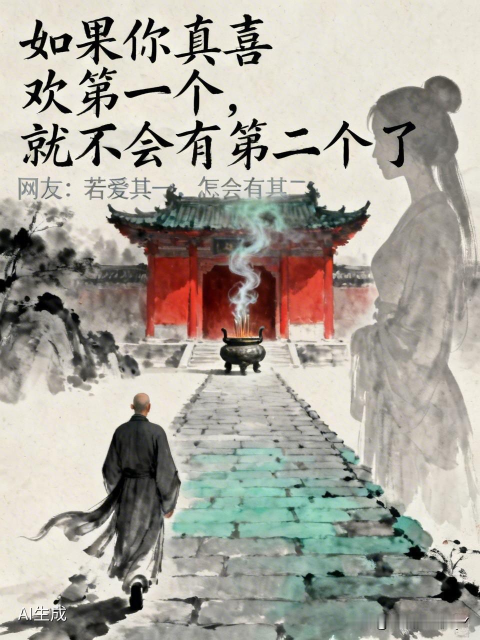 有位女子同时喜欢两位极为优秀的年轻人，却不知该如何抉择，于是前往寺庙寻求大师指点