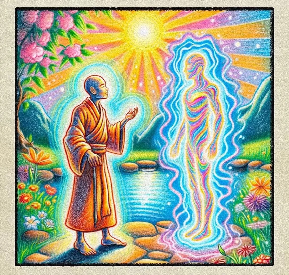 当下就像一片幕墙，清净无染。痛苦就像是墙上的图像。当你因为不敢看那图像...