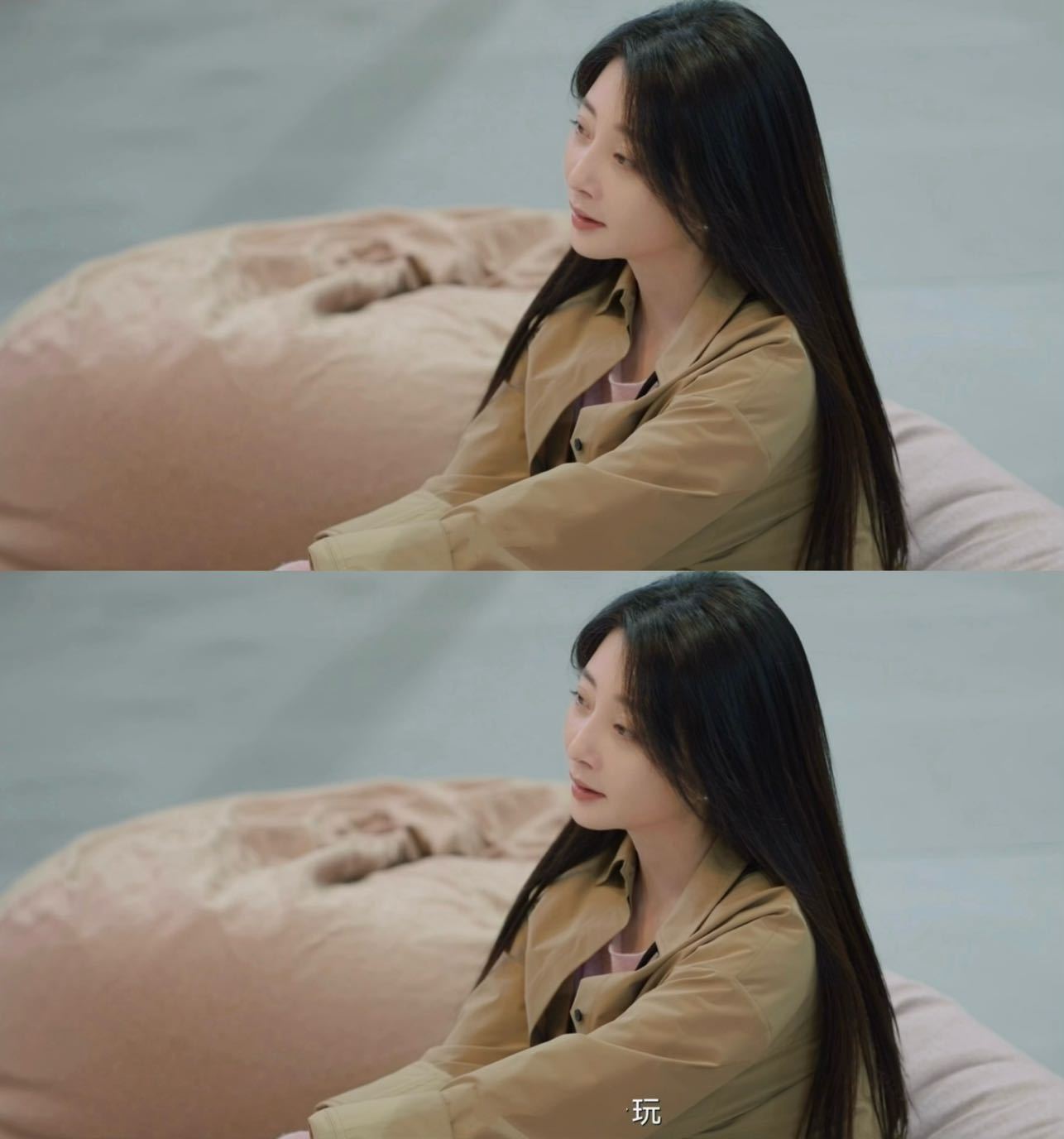 #殷桃新剧生活感黑长直#  殷桃新剧《小夫妻》里面生活感黑长直造型真的美，温柔又