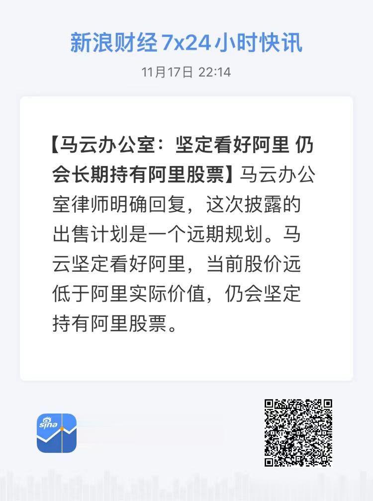 #马云坚定看好阿里#最新消息，马云坚定看好阿里。自己一手创办的，自家孩子自家爱！